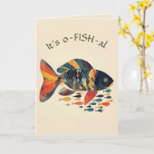 編集可能な魚の公式な誕生日おめでとう、もうすぐ古希 カード (黄色い花)