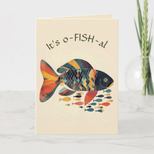 編集可能な魚の公式な誕生日おめでとう、もうすぐ古希 カード