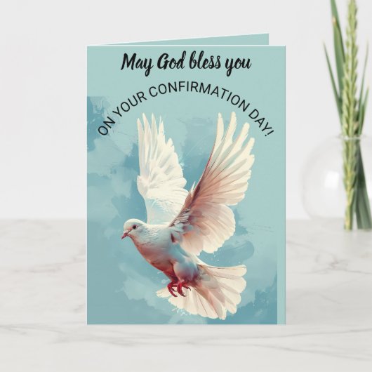 編集可能な鳩の宗教確認日 カード (正面)