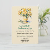 編集可能な黄色の芍薬 招待状 (スタンド正面)