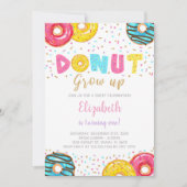 編集可能な黄色、ピンク、緑の散布パーティー招待機 招待状 (正面)