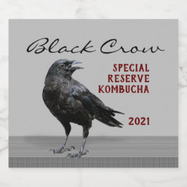 編集可能な黒のカラス飲料 ビールラベル