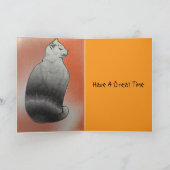 編集可能な黒猫のハロウィン カード (内部)