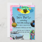 編集可能な1950s誕生日パーティーの招待状 招待状 (正面)