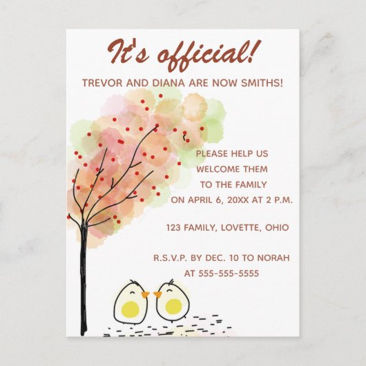 編集可能な2つのチックス採用招待状カード インビテーションポストカード (正面)