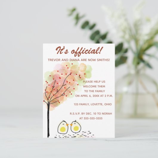 編集可能な2つのチックス採用招待状カード インビテーションポストカード (スタンド正面)