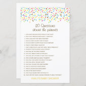 編集可能な20質問について保護者の赤ちゃんシャワー (正面/裏面)