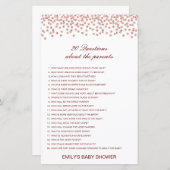 編集可能な20質問について保護者の赤ちゃんシャワー (正面/裏面)