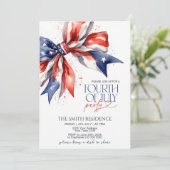 編集可能な7月4日パーティー招待状 赤いホイ 招待状 (スタンド正面)