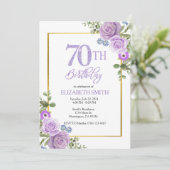 編集可能な70歳の誕生日パーティー招待状テンプレート 招待状 (スタンド正面)