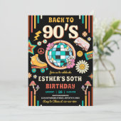 編集可能な90年代の誕生日パーティーの招待状　90年代にタイムスリップ 招待状 (スタンド正面)