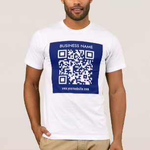 編集可能な(インスタント生成)QRコード ネイビーブルー Tシャツ