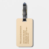 編集可能な ヴィンテージ グラナダ スペイン アルハンブラ 水彩画 ラゲッジタグ (裏面縦)