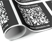 編集可能な（即時生成）QRコード | 黒 ラッピングペーパー (ロールコーナー)