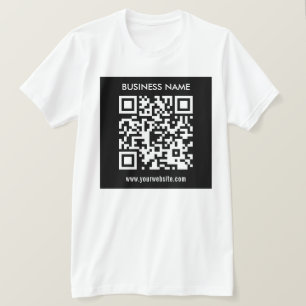 編集可能な(即時生成)QRコード 黒 Tシャツ