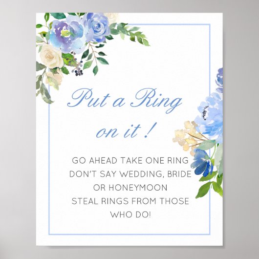 編集可能な「指輪をはめて」 ブライダルシャワーのゲーム ポステ ポスター (正面)