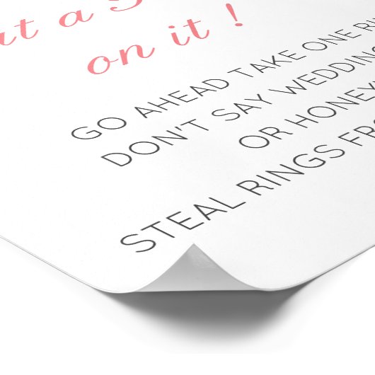 編集可能な「指輪をはめて」 ブライダルシャワーパーティーゲームポスター ポスター (角)
