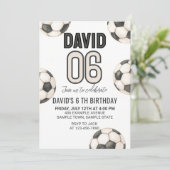 編集可能な ANY AGE サッカー誕生日パーティー招待状 招待状 (スタンド正面)