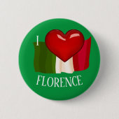 編集可能な(I LOVE (HEART) FLORENCE) 缶バッジ (正面)