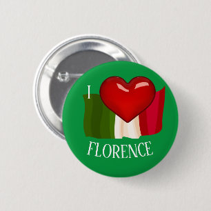 編集可能な(I LOVE (HEART) FLORENCE) 缶バッジ