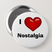 編集可能な(I LOVE (HEART) NOSTALGIA) 缶バッジ (正面&裏面)