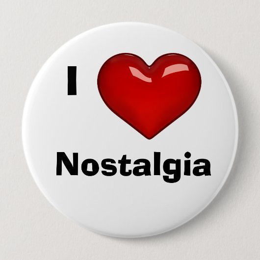 編集可能な(I LOVE (HEART) NOSTALGIA) 缶バッジ (正面)