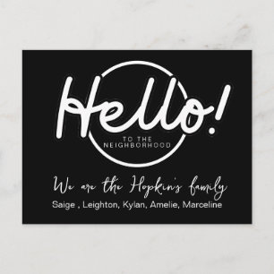 編集可能な「We're New to the Neighborhood」カード ポストカード