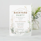 編集可能なBackyardパーティーテンプレート 招待状 (スタンド正面)