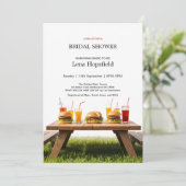 編集可能なBBQブライダルシャワークック結婚アウト 招待状 (スタンド正面)