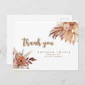 編集可能なBohoとPampasサンキューカード。 ポストカード (正面/裏面)