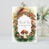 編集可能なBohoキノコ赤ちゃんシャワー サンキューカード (スタンド正面)