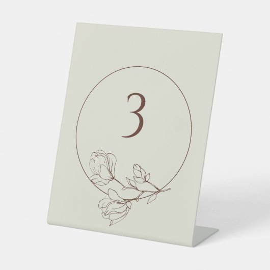 編集可能なBohoフローラ結婚のテーブル番号台座 台座サイン (正面)