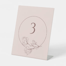 編集可能なBohoフローラ結婚バラのテーブル番号 台座サイン