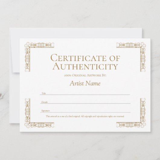 編集可能なCertificate of Authenticityテンプレート 招待状 (正面)