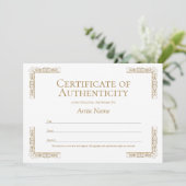 編集可能なCertificate of Authenticityテンプレート 招待状 (スタンド正面)