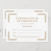 編集可能なCertificate of Authenticityテンプレート 招待状 (正面/裏面)