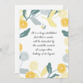 編集可能なDandelionフローラアートサンキューカード サンキューカード (正面/裏面)