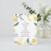 編集可能なDandelionフローラアートサンキューカード ポストカード (スタンド正面)