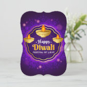 編集可能なDiwaliカードとメッセージ。 (スタンド正面)