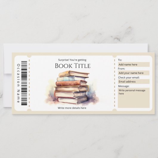 編集可能なEブックギフト証明書テンプレート 招待状 (正面)