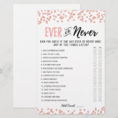 編集可能なEver or Neverブライダルシャワーゲーム (正面/裏面)