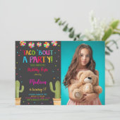 編集可能なFiesta誕生日パーティーの写真 招待状 (スタンド正面)