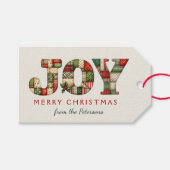 編集可能なJoy Christmas | パッチワーク ギフトタグ (正面(横))