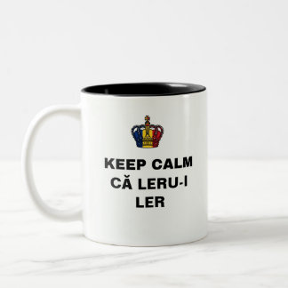 編集可能なKEEP CALM că LERU-I LER ツートーンマグカップ