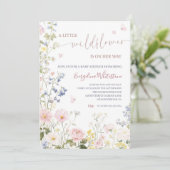 編集可能なLittle Wildflowerベビーシャワーの招待状 招待状 (スタンド正面)