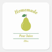 編集可能なPear Juiceラベルシール スクエアシール (正面)