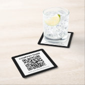 編集可能なQRコードとカスタマイズシンプル可能なデザイン スクエアペーパーコースター (インサイチュ)