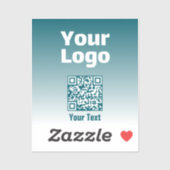 編集可能なQRコードとグラデーション付きロゴグラデーション シール (シート)