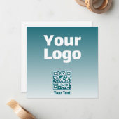 編集可能なQRコードとグラデーション付きロゴグラデーション ノートカード (正面/裏面インサイチュ)