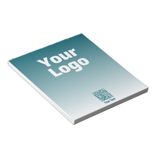 編集可能なQRコードとグラデーション付きロゴグラデーション ノートパッド (アングル)